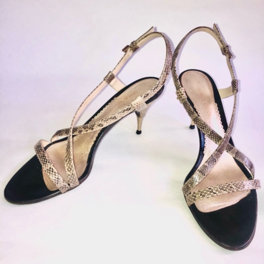 Authentic Giorgio Armani Open Toe Snakeskin Heels